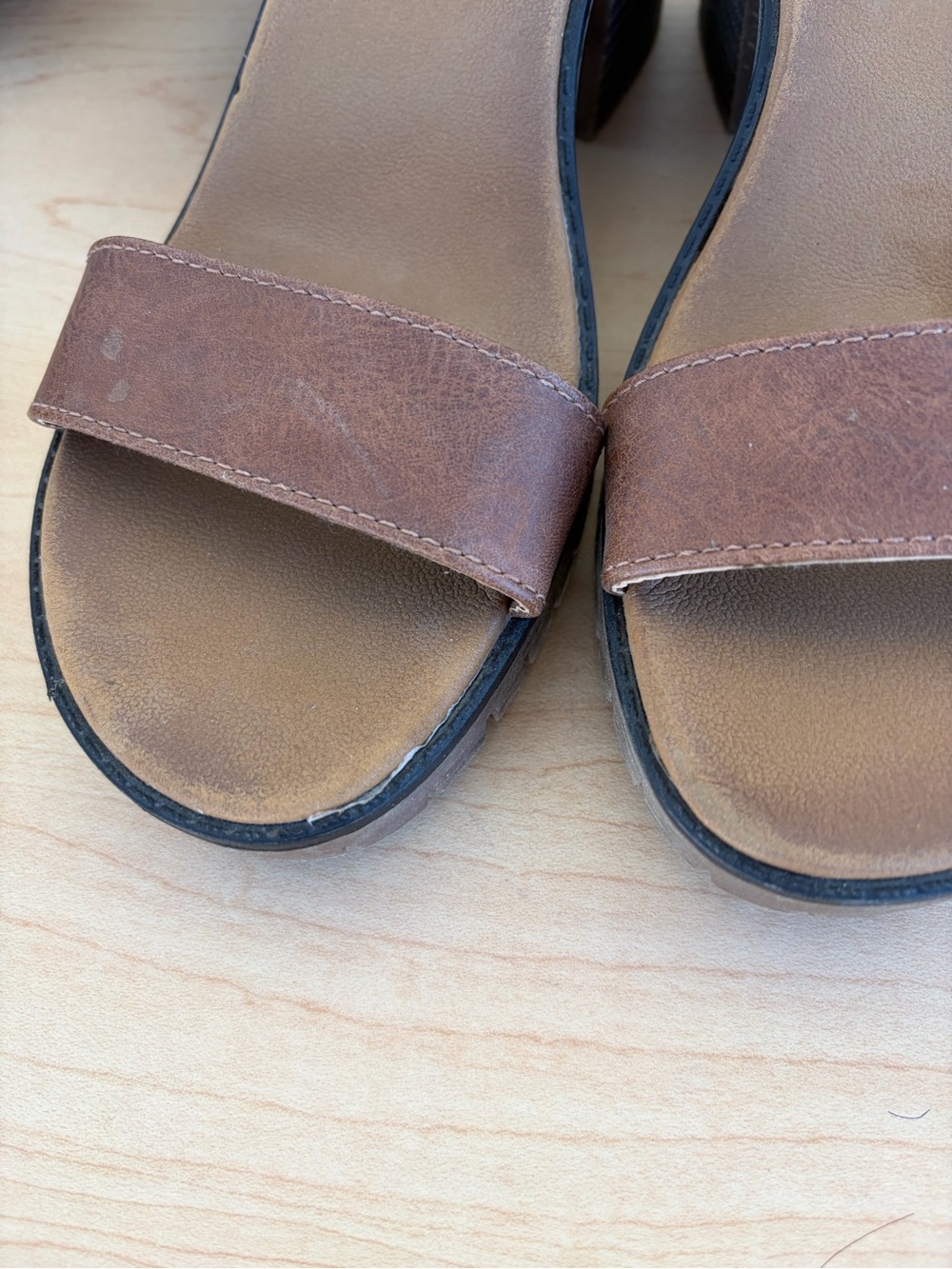 Pop Women’s Brown Ankle-Strap Sandals Women’s Size 7.5 - Picture 5 of 16